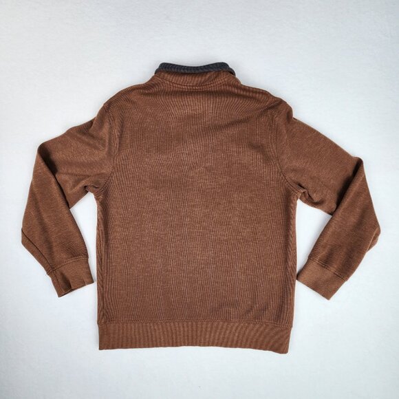 Van Heusen Men's Quarter Zip Pullover Shirt Size M Brown - Excellent Condition - Picture 5 of 8